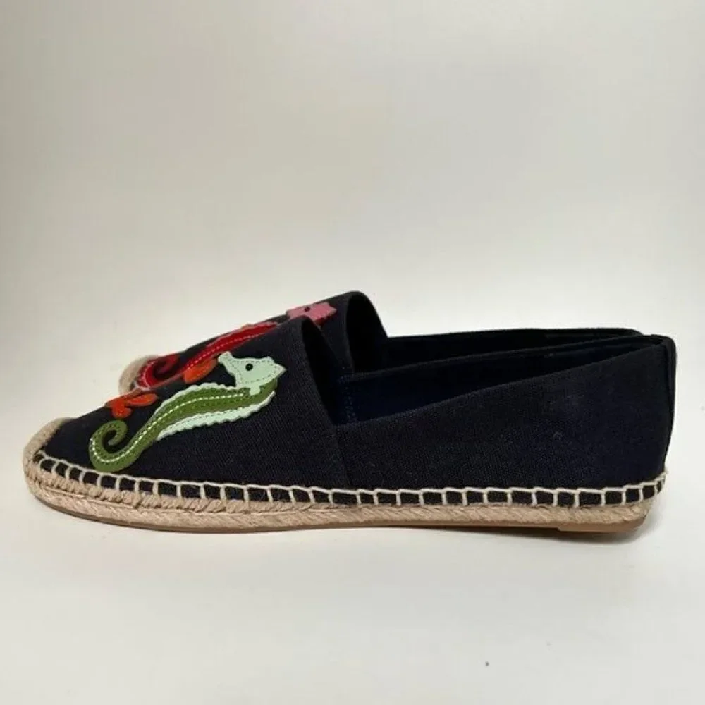 Tory Burch SEAHORSE ESPADRILLE Navy Size US 7.5